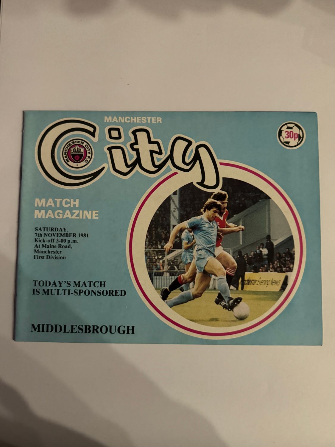 Manchester City v  Middlesbrough - 7/11/81