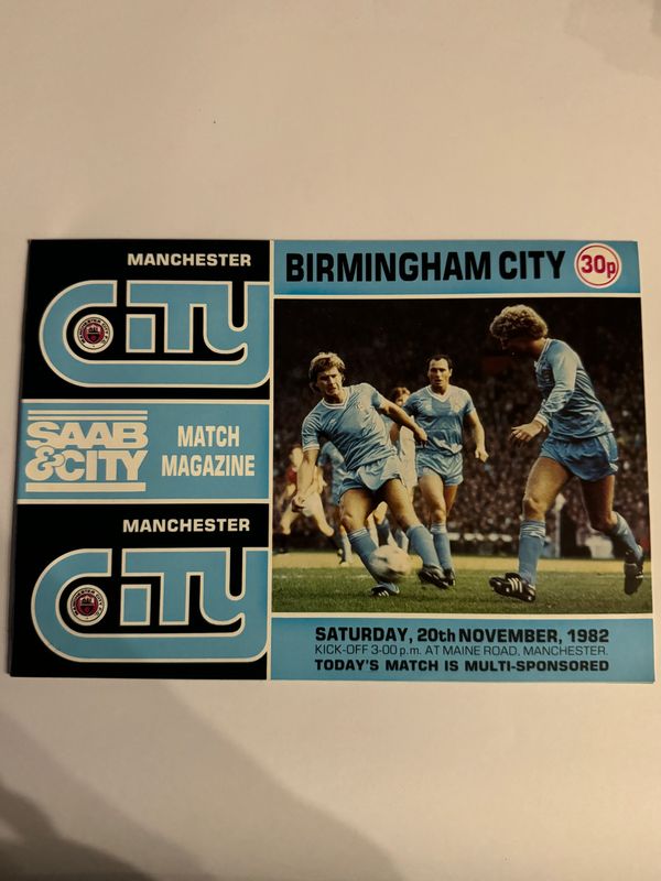 Manchester City v  Birmingham City - 20/11/82