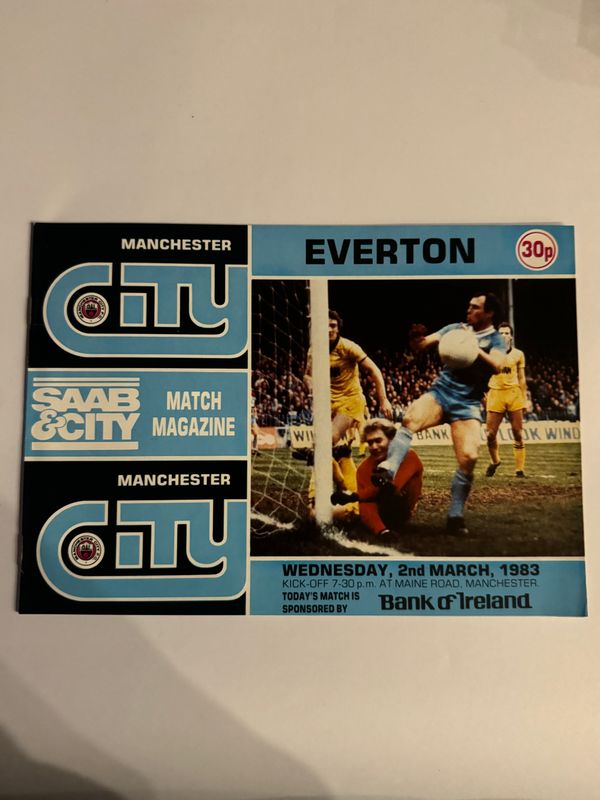 Manchester City v  Everton - 2/3/83