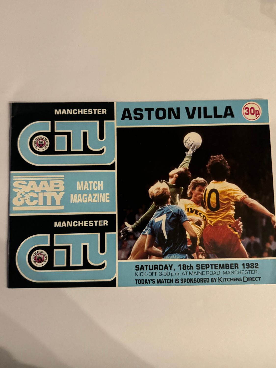 Manchester City v  Aston Villa - 18/9/82
