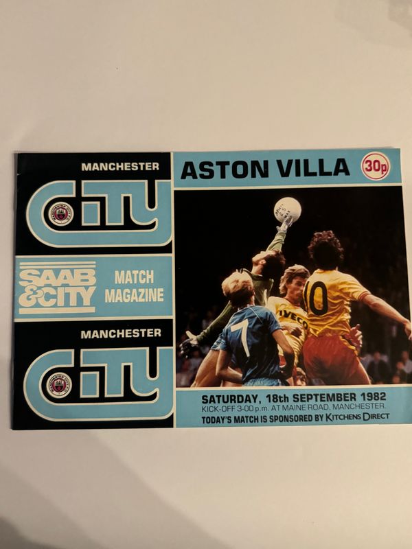 Manchester City v  Aston Villa - 18/9/82