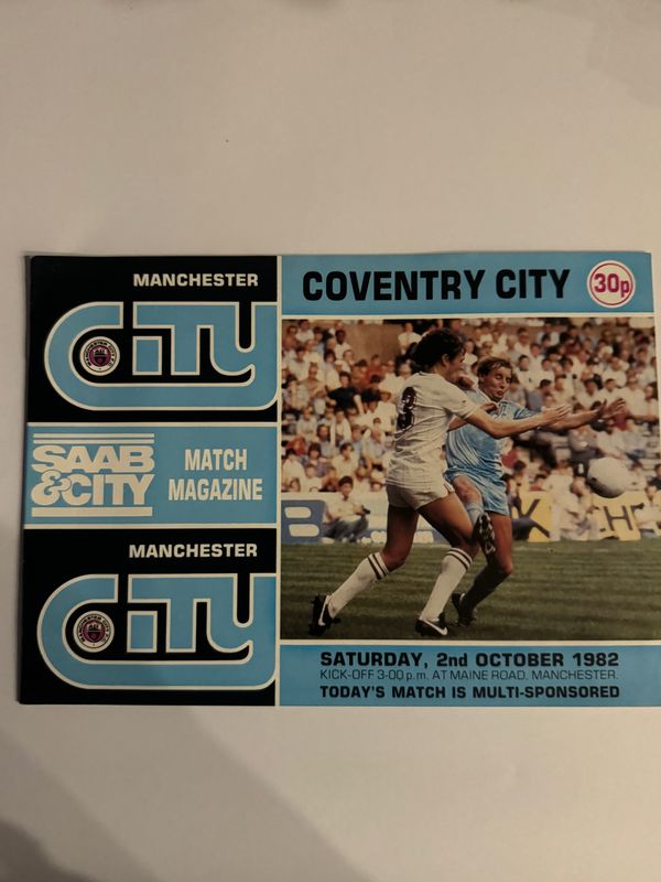 Manchester City v  Coventry City - 2/10/82