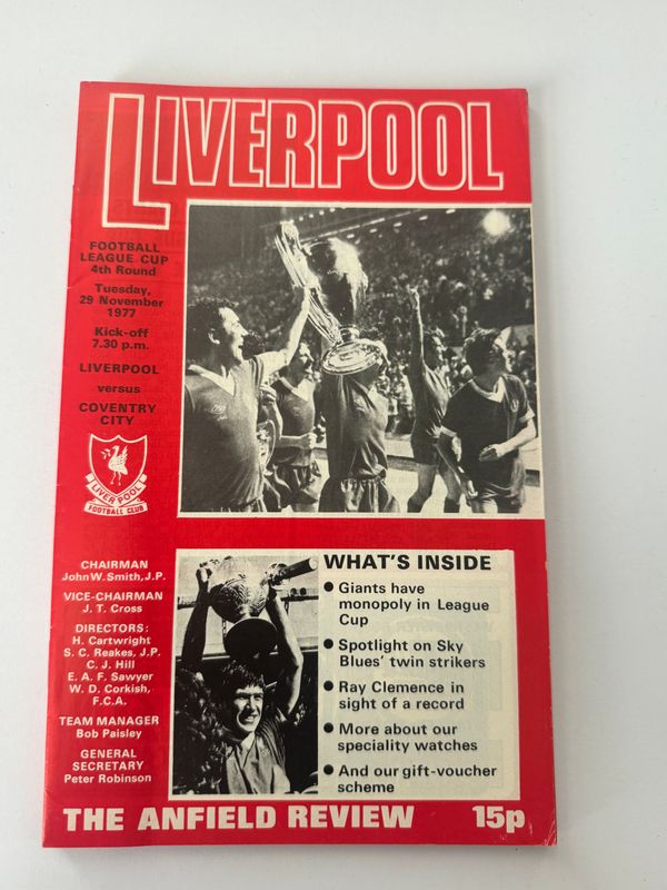 Liverpool v Coventry City - 29/11/77