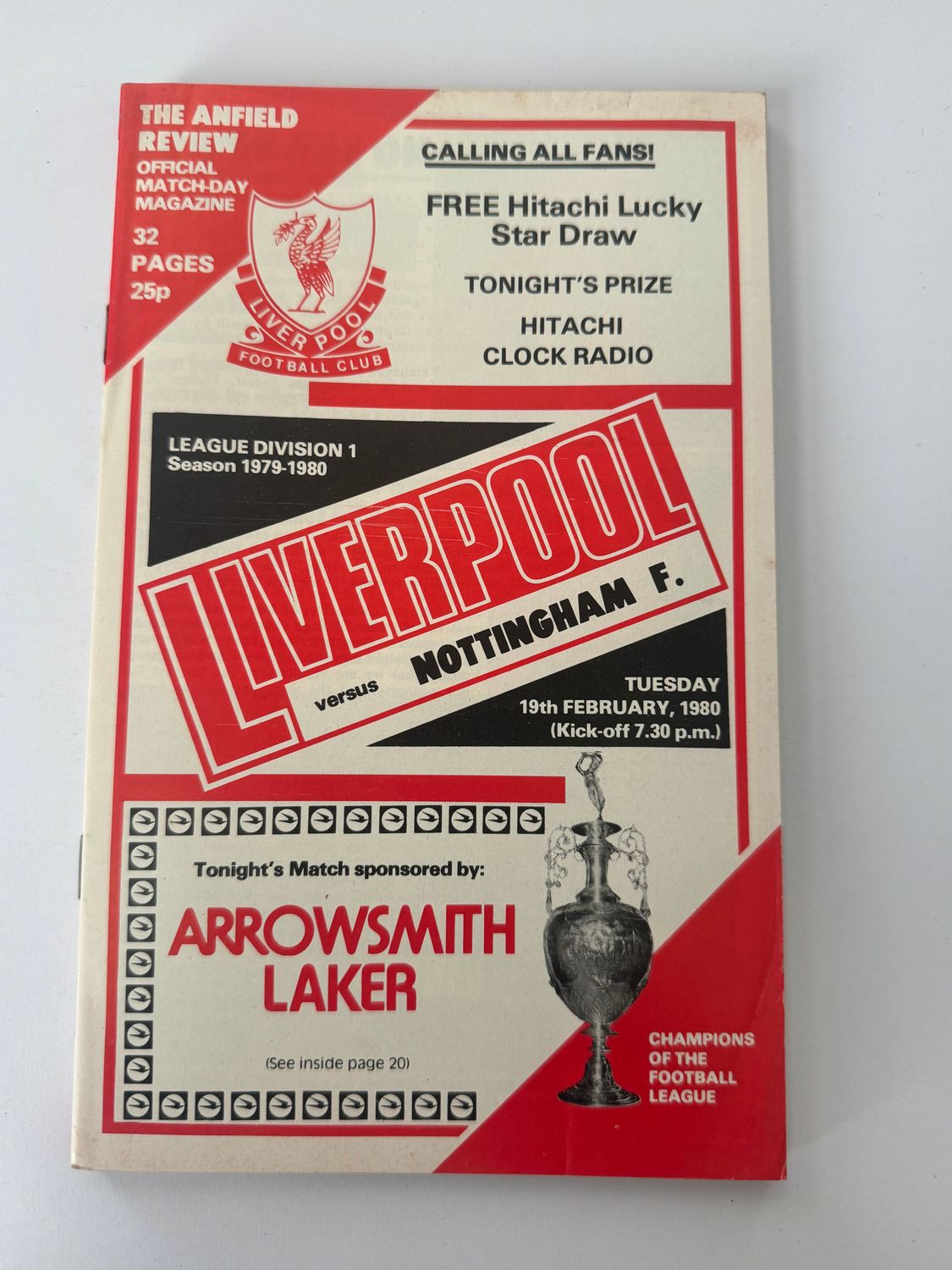 Liverpool v Nottingham Forest - 19/2/80