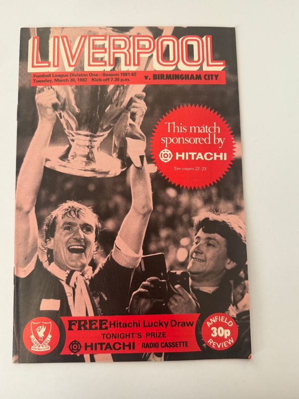 Liverpool v Birmingham City - 30/3/82
