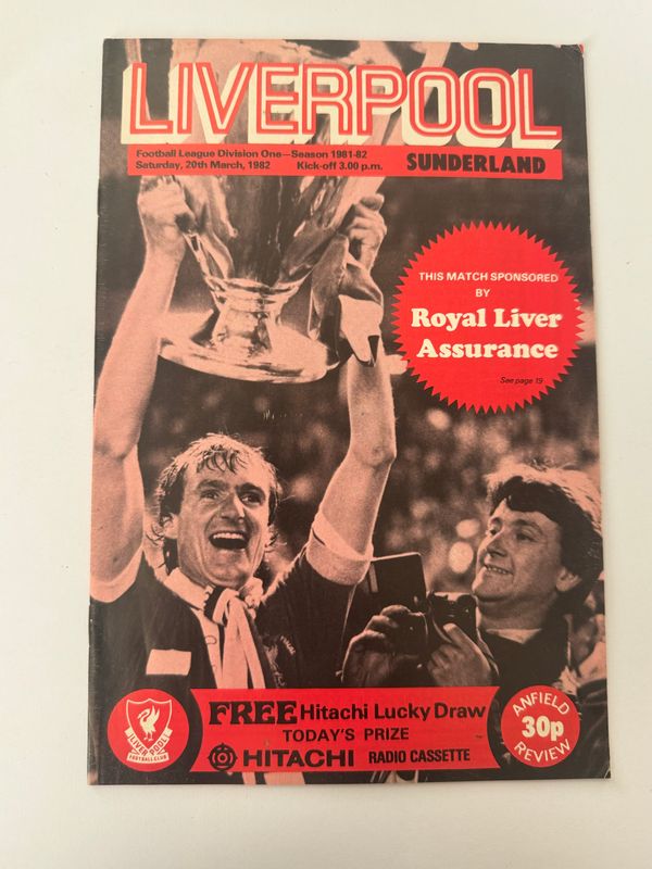 Liverpool v Sunderland - 20/3/82