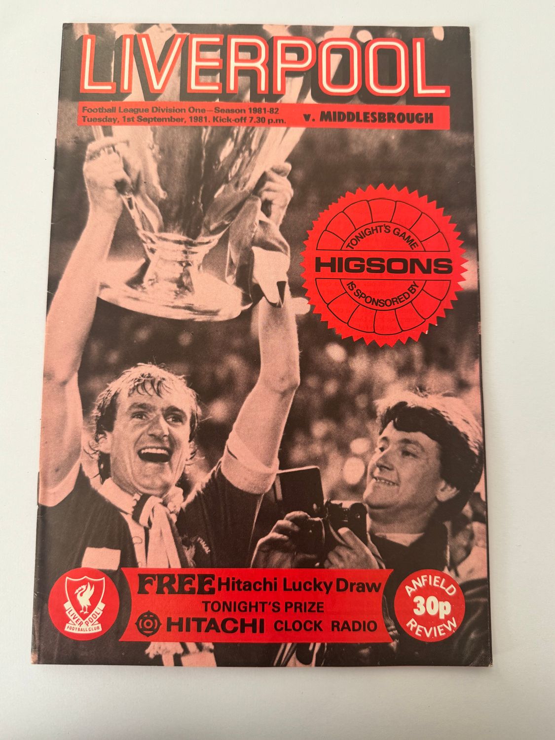 Liverpool v Middlesbrough - 1/9/81