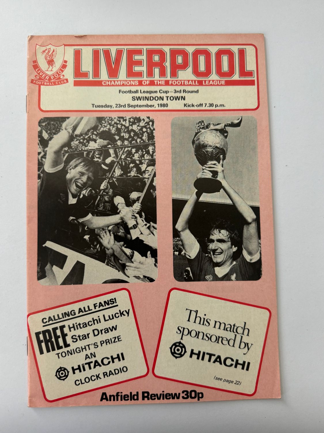 Liverpool v Swindon Town - 23/9/80