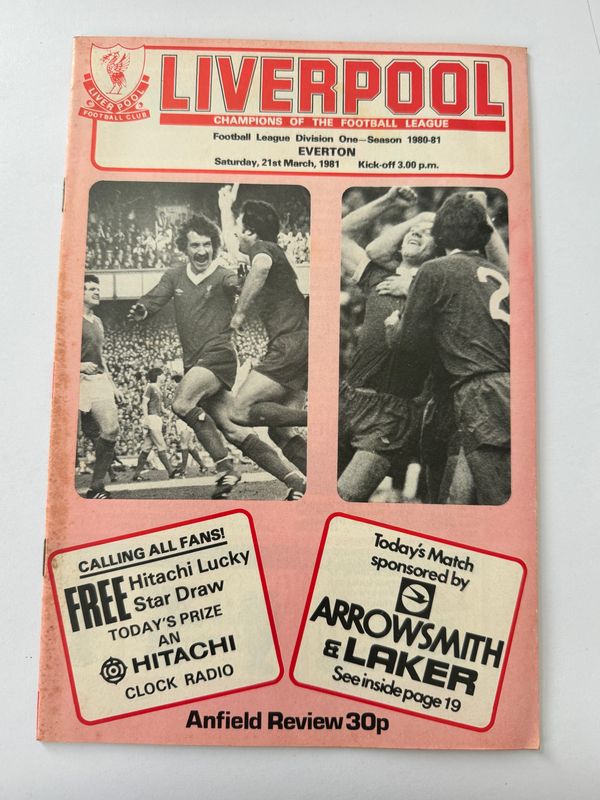 Liverpool v Everton - 21/3/81