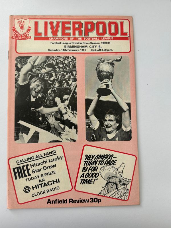 Liverpool v Birmingham City - 14/2/81