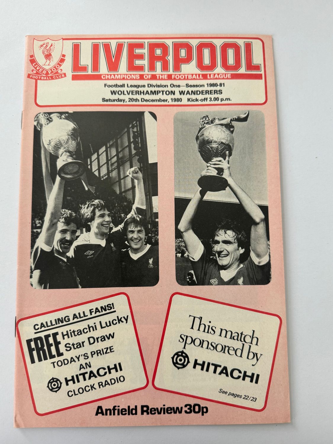 Liverpool v Wolves - 20/12/80