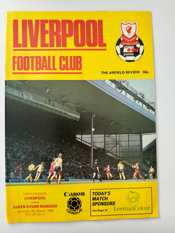 Liverpool v QPR - 8/3/86