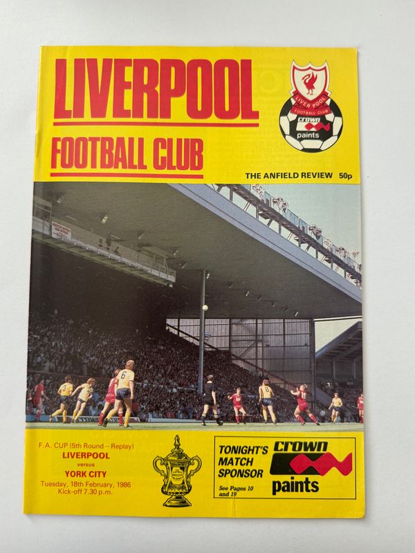 Liverpool v York City - 18/2/86