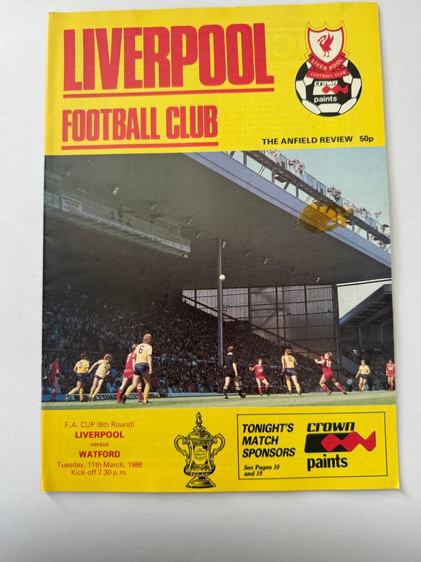 Liverpool v Watford - 11/3/86