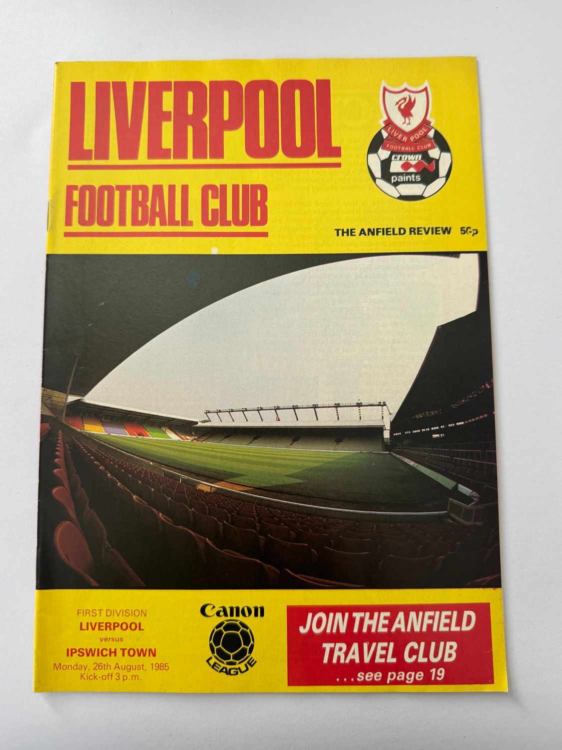 Liverpool v Ipswich Town - 26/8/85