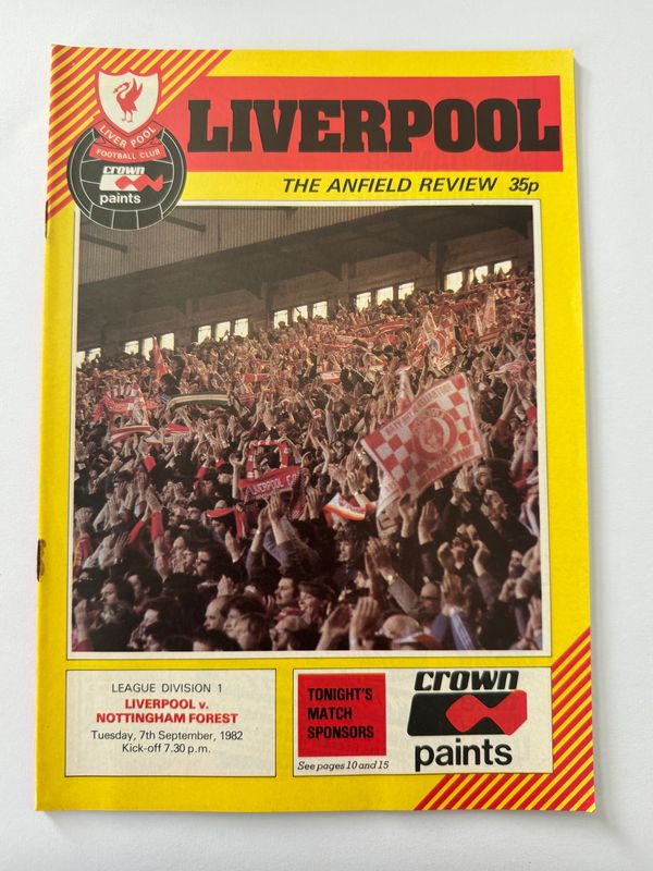 Liverpool v Nottingham Forest - 7/9/82