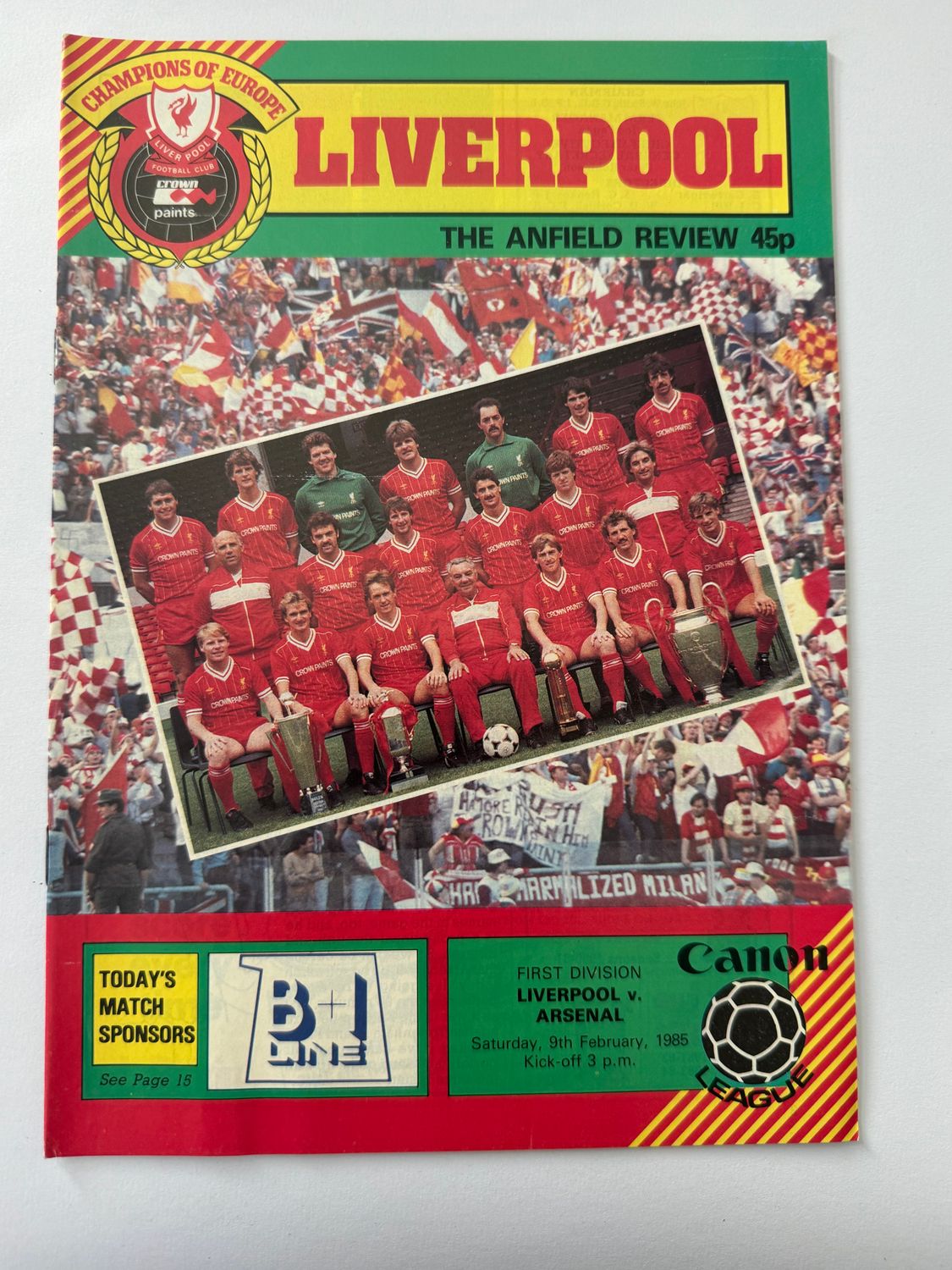 Liverpool v Arsenal - 9/2/85