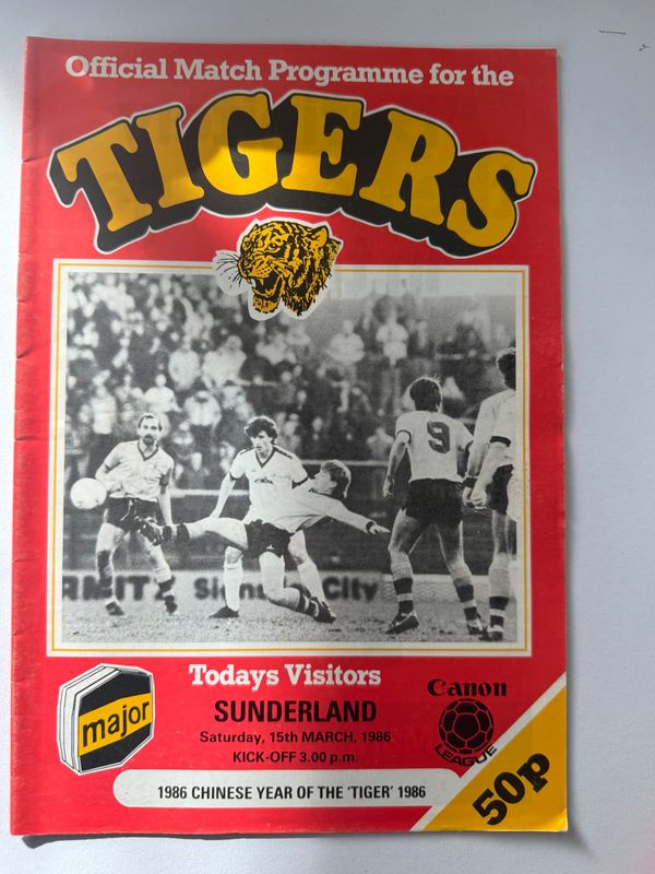 Hull City v Sunderland - 15/3/86