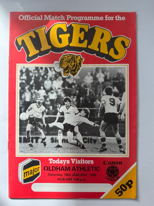 Hull City v Oldham Athletic - 18/1/86