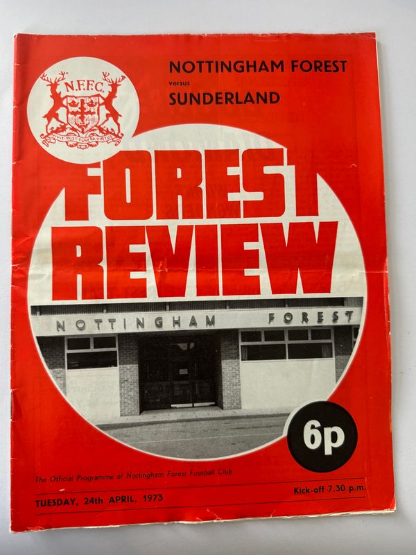 Nottingham Forest v Sunderland - 24/4/73