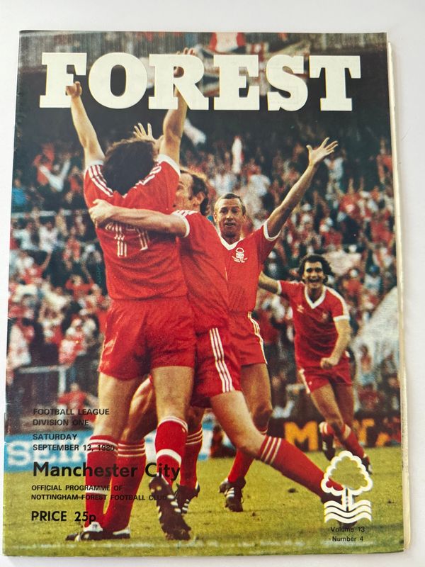 Nottingham Forest v Manchester City - 13/9/80