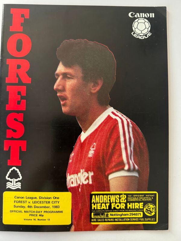 Nottingham Forest v Leicester City - 4/12/83