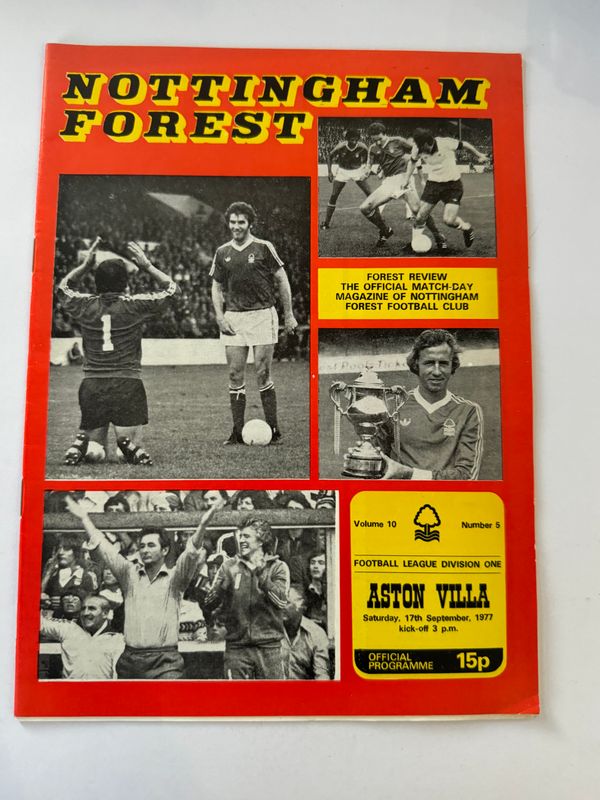 Nottingham Forest v Aston Villa - 17/9/77