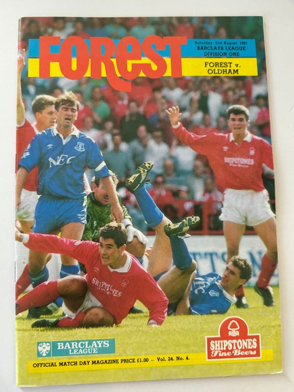 Nottingham Forest v Oldham Athletic - 31/8/91