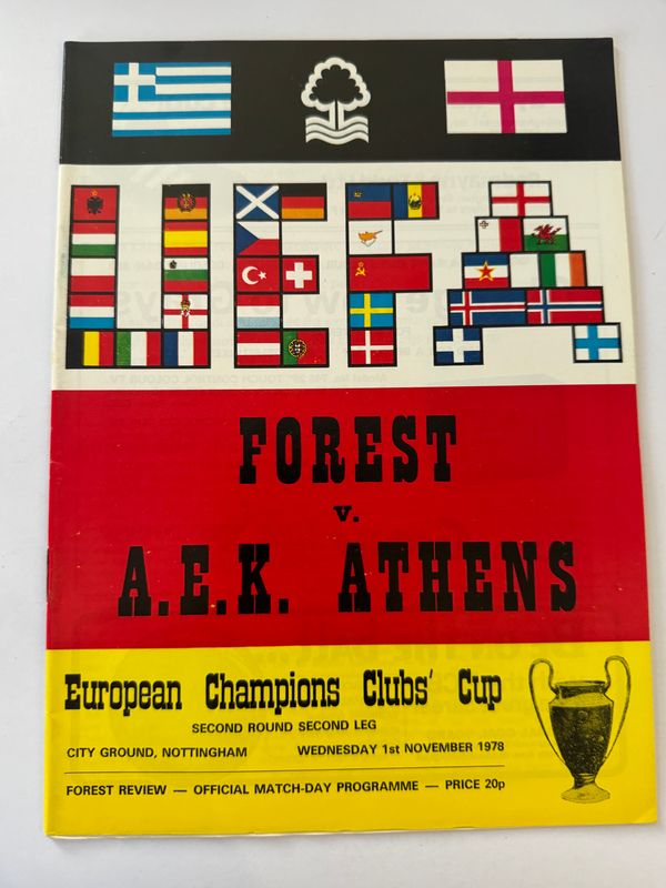 Nottingham Forest v AEK Athens - 1/11/78