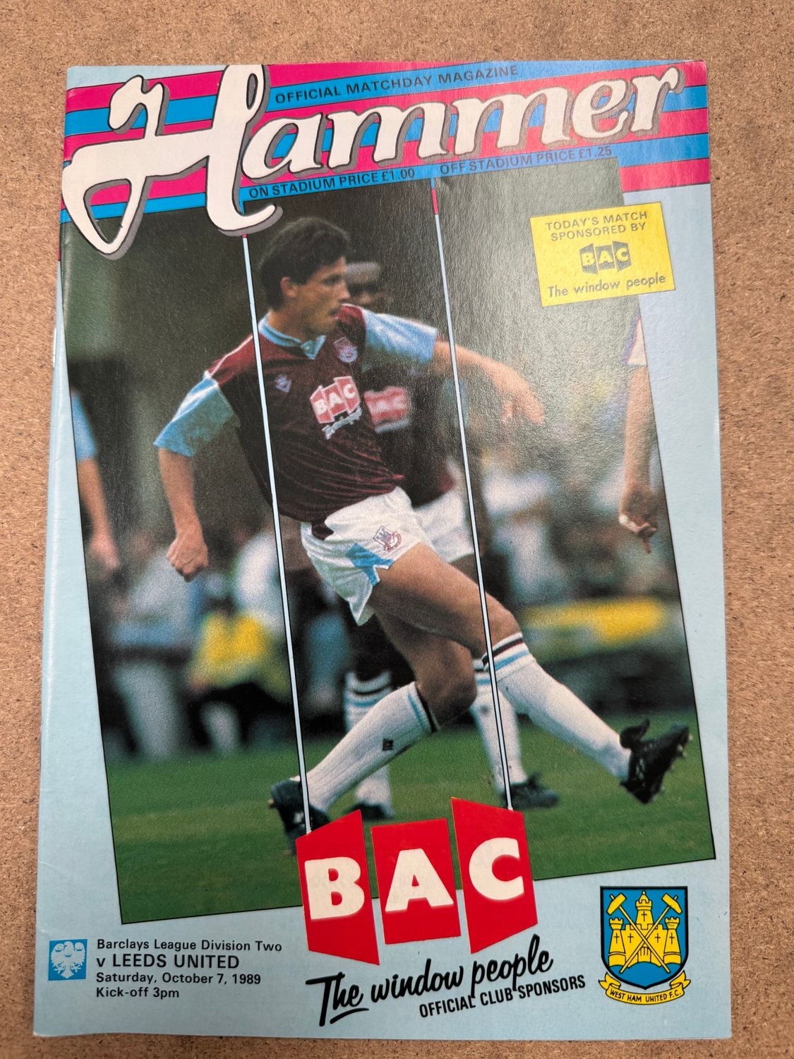 West Ham United v  Leeds United - 7/10/89