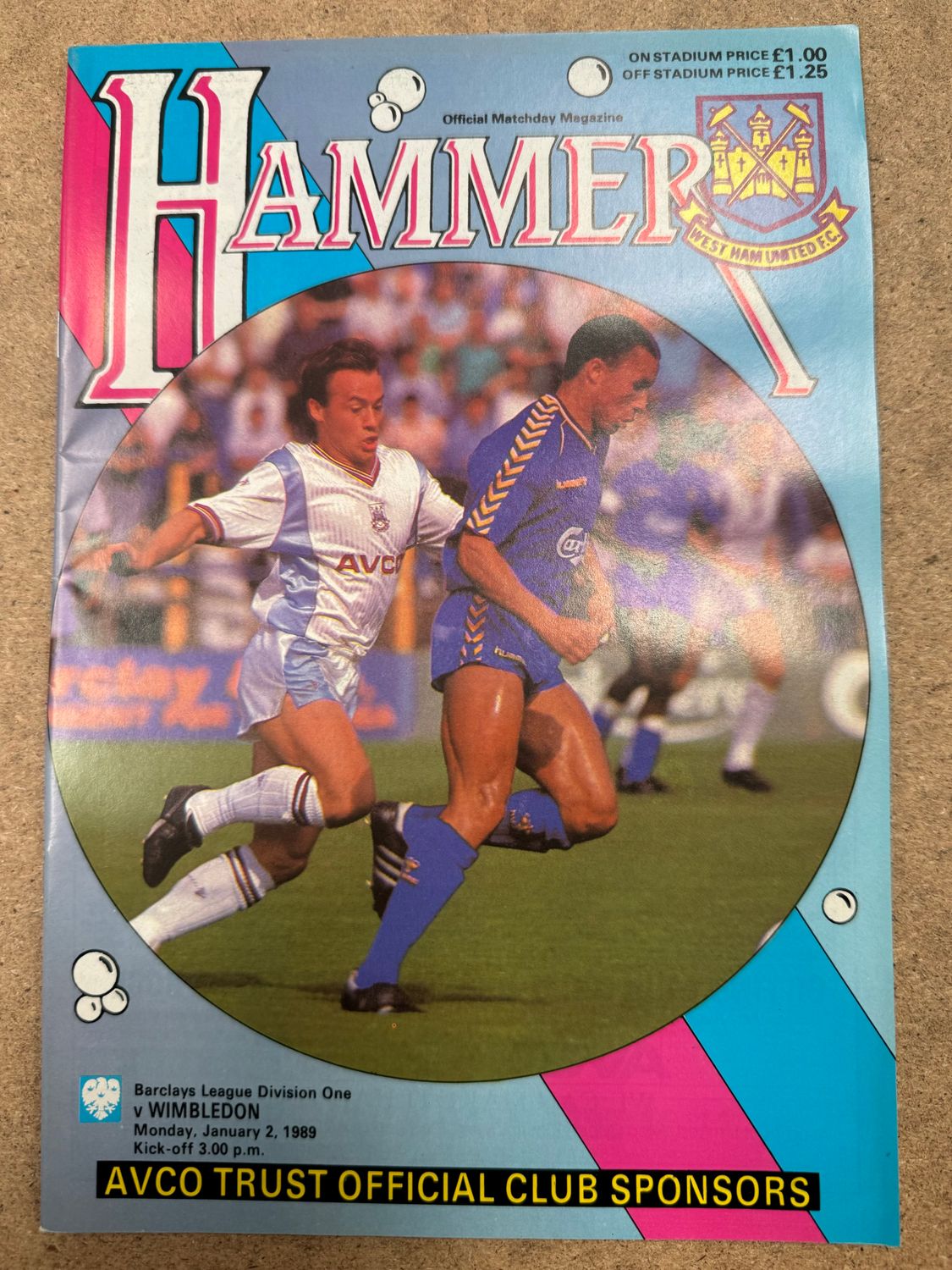 West Ham United v  Wimbledon - 2/1/89