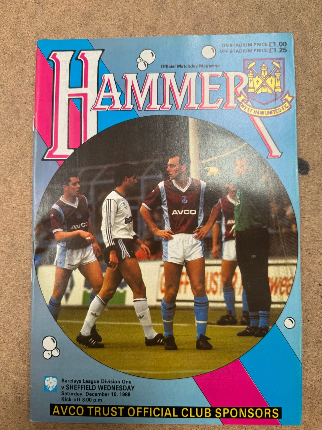 West Ham United v  Sheffield Wednesday - 10/12/88