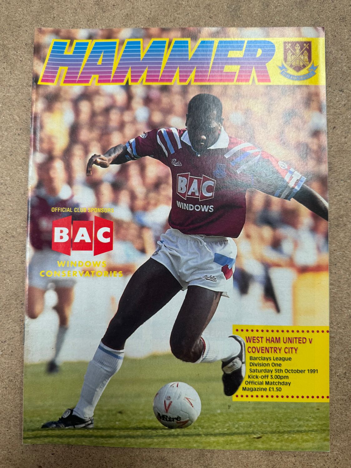West Ham United v  Coventry City - 5/10/91