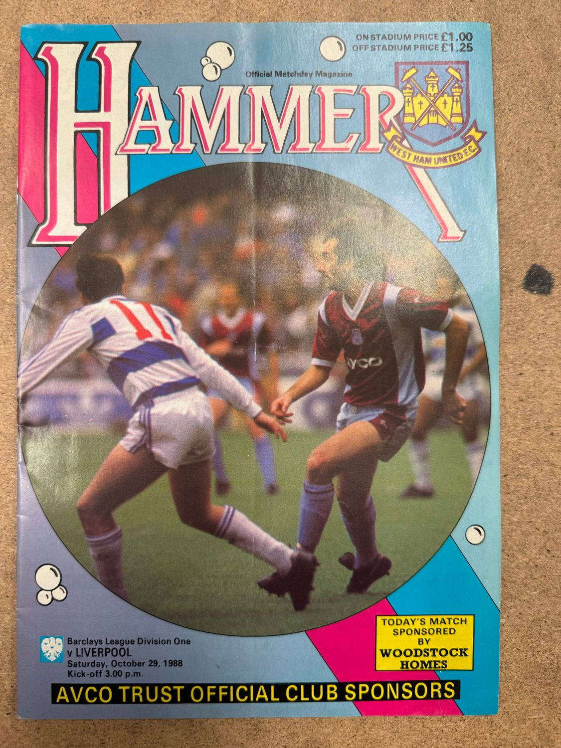West Ham United v  Liverpool - 29/10/88