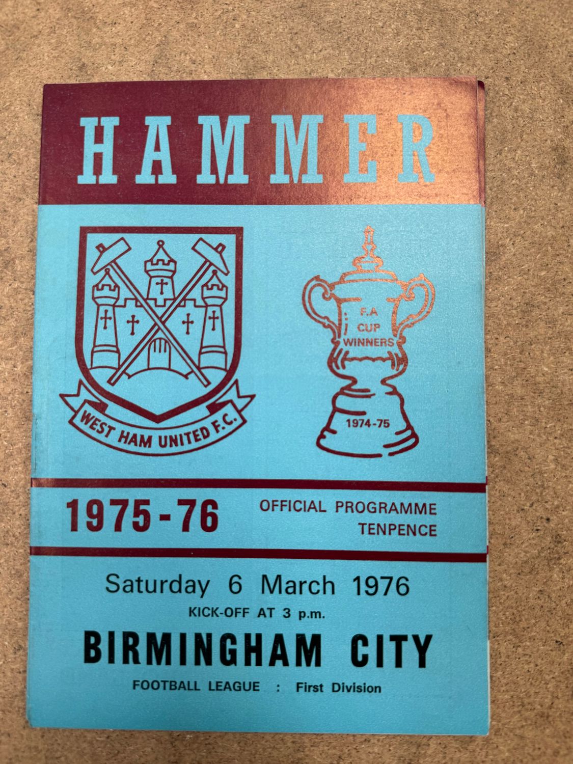 West Ham United v  Birmingham City - 6/3/76