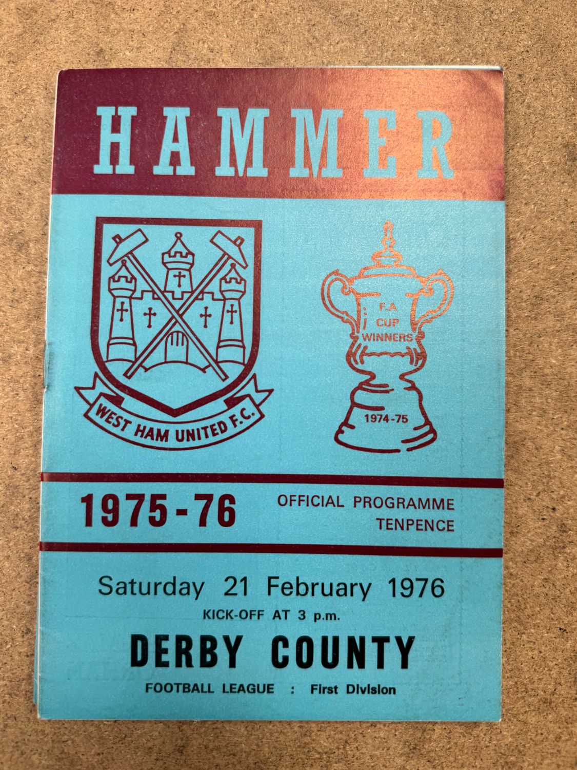 West Ham United v  Derby County - 21/2/76