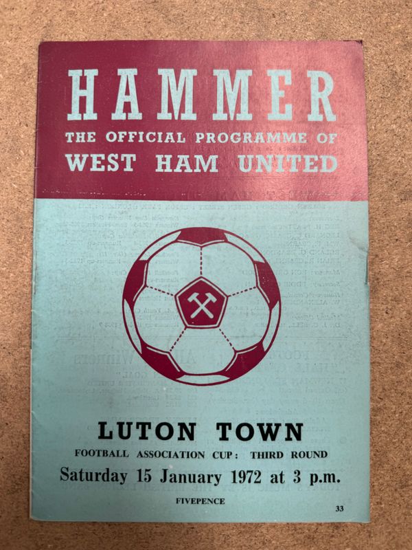 West Ham United v  Luton Town - 15/1/72
