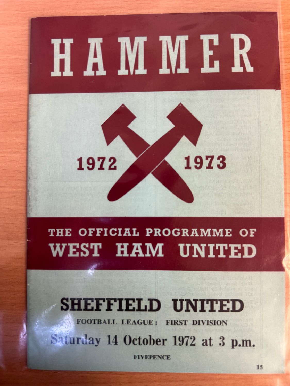 West Ham United v  Sheffield United - 14/10/72