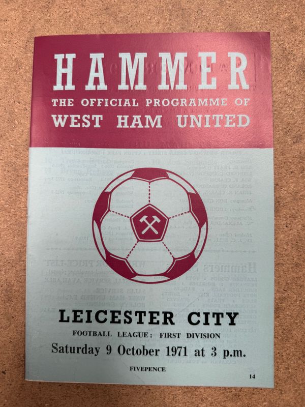 West Ham United v  Leicester City - 9/10/71