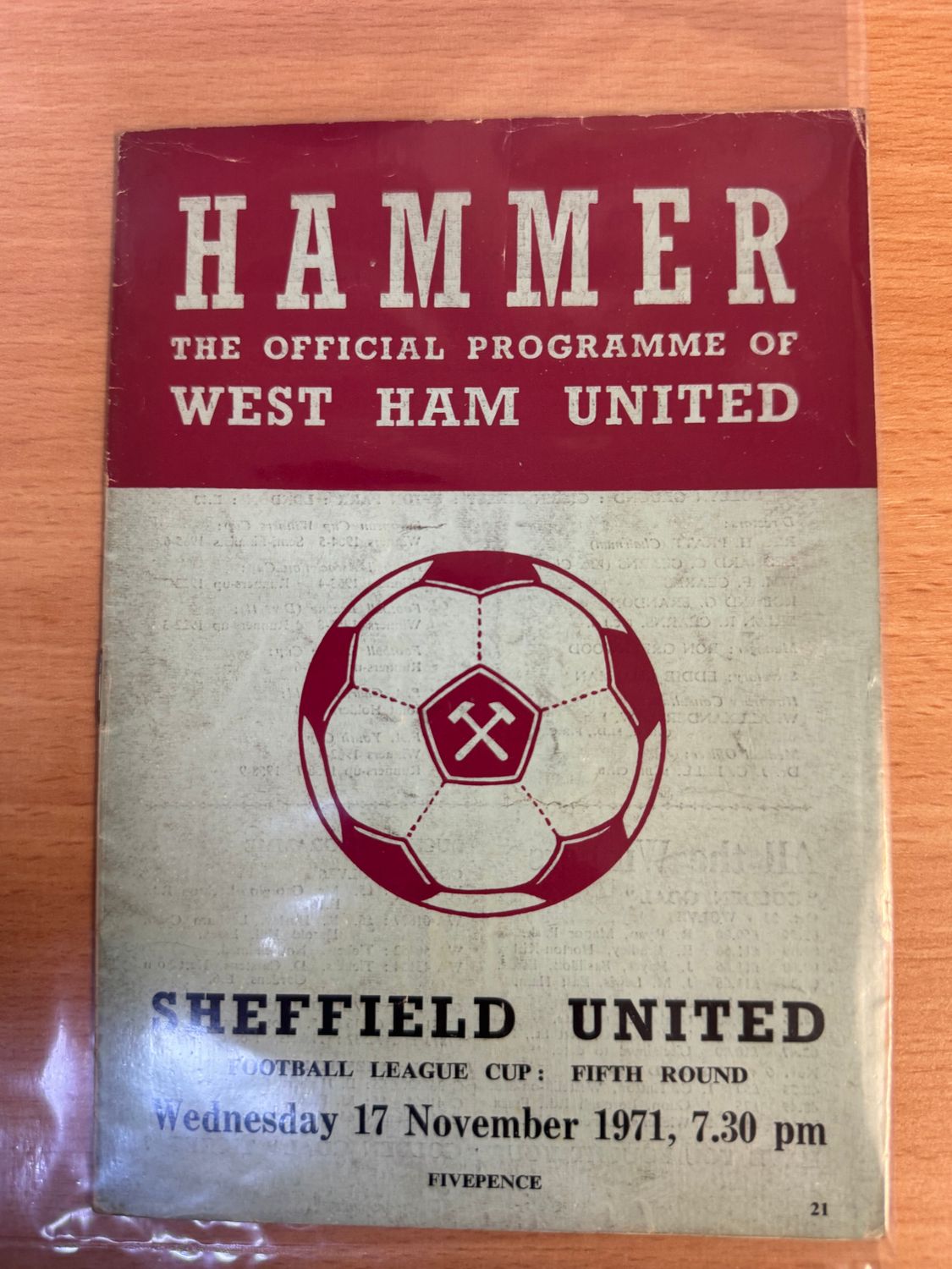 West Ham United v  Sheffield United - 17/11/71