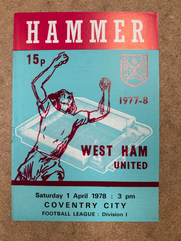 West Ham United v  Coventry City - 1/4/78