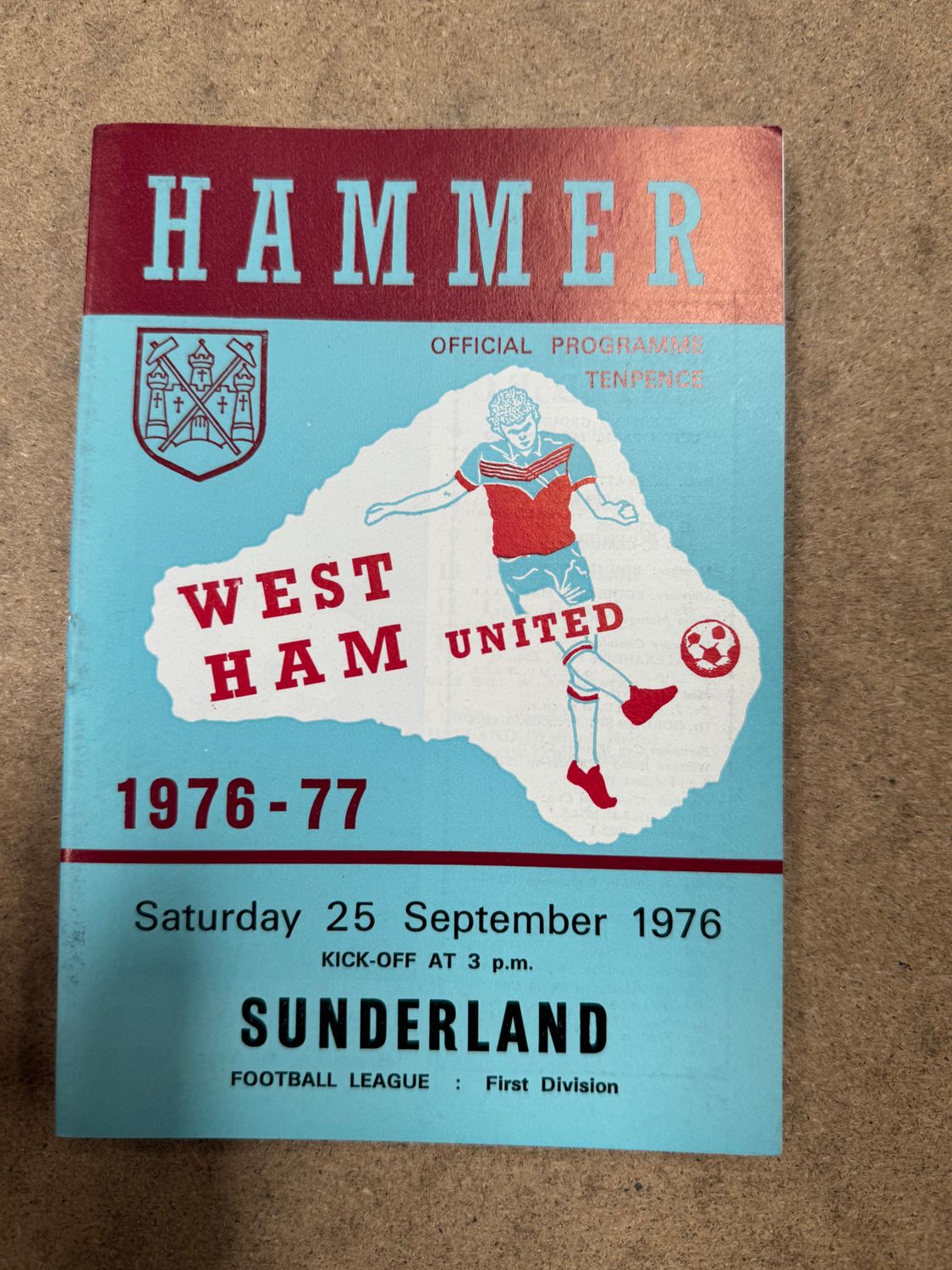 West Ham United v  Sunderland - 25/9/76
