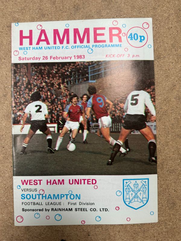 West Ham United v  Southampton - 26/2/83