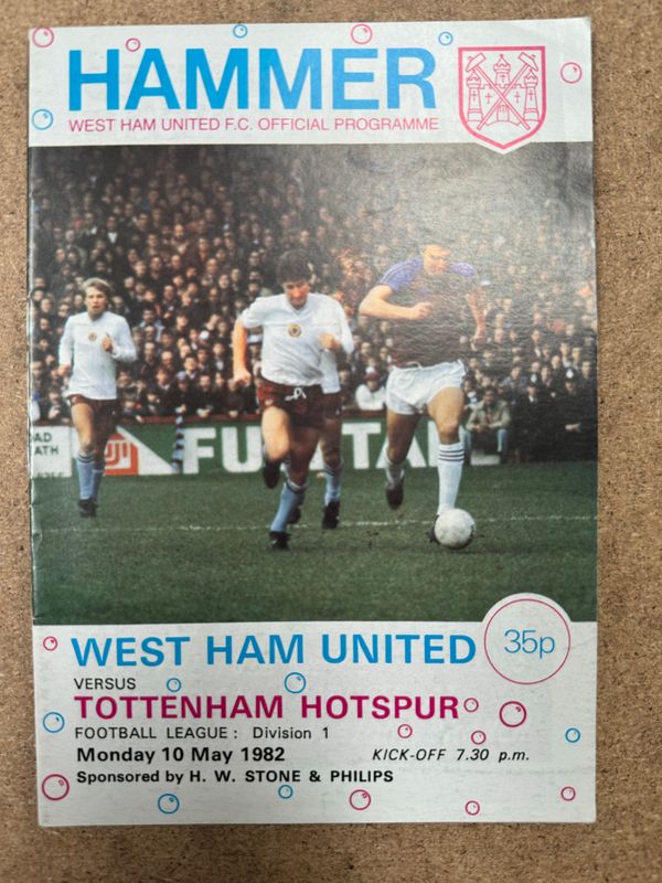 West Ham United v  Tottenham Hotspur - 10/5/82