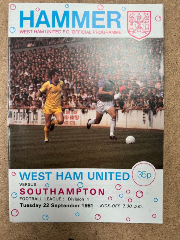 West Ham United v  Southampton - 22/9/81