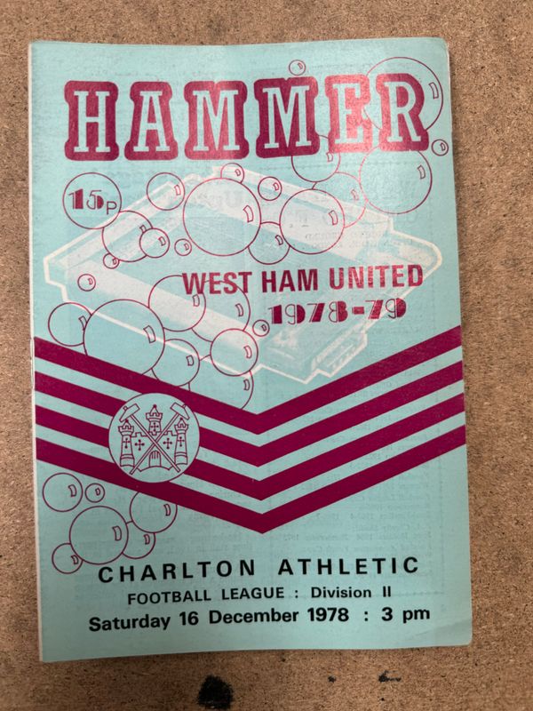 West Ham United v  Charlton Athletic - 16/12/78