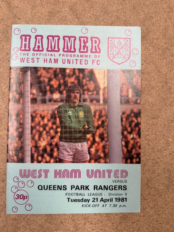 West Ham United v  QPR - 21/4/81