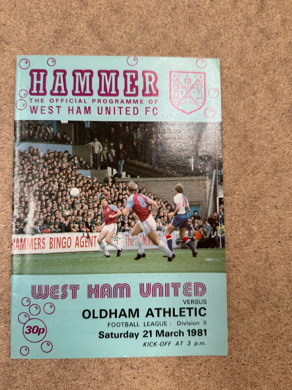 West Ham United v  Oldham Athletic - 21/3/81