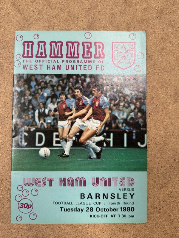 West Ham United v  Barnsley - 28/10/80