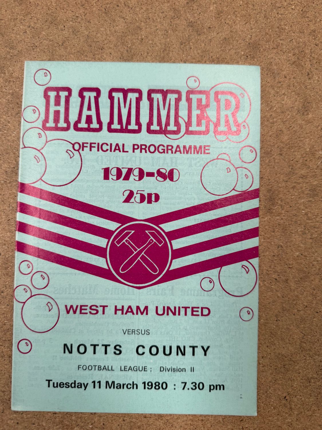 West Ham United v  Notts County - 11/3/80